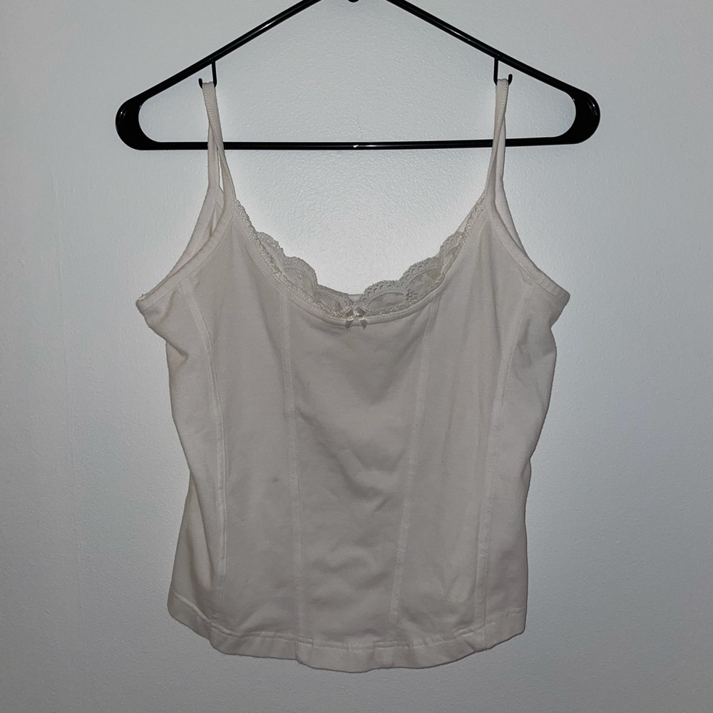 Large White Tank Top From Red Paint
